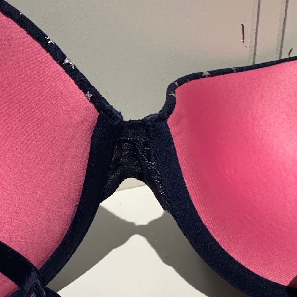 PINK Victoria Secret Navy Blue Star 36D Bra wear everywhere push up - Picture 9 of 13